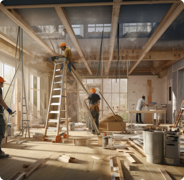 A house being restored