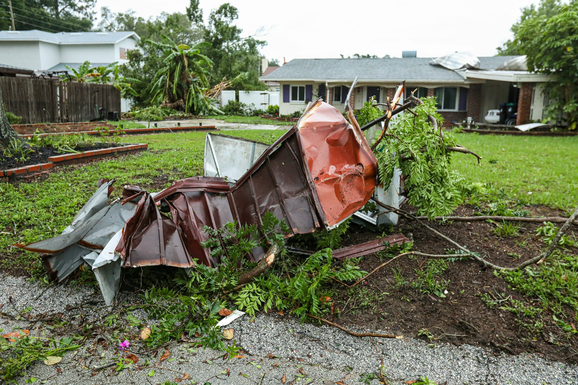 Outdoor grill destroyed by storm